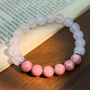 Chuỗi Mix Rose Quartz x Đá Đào Hoa