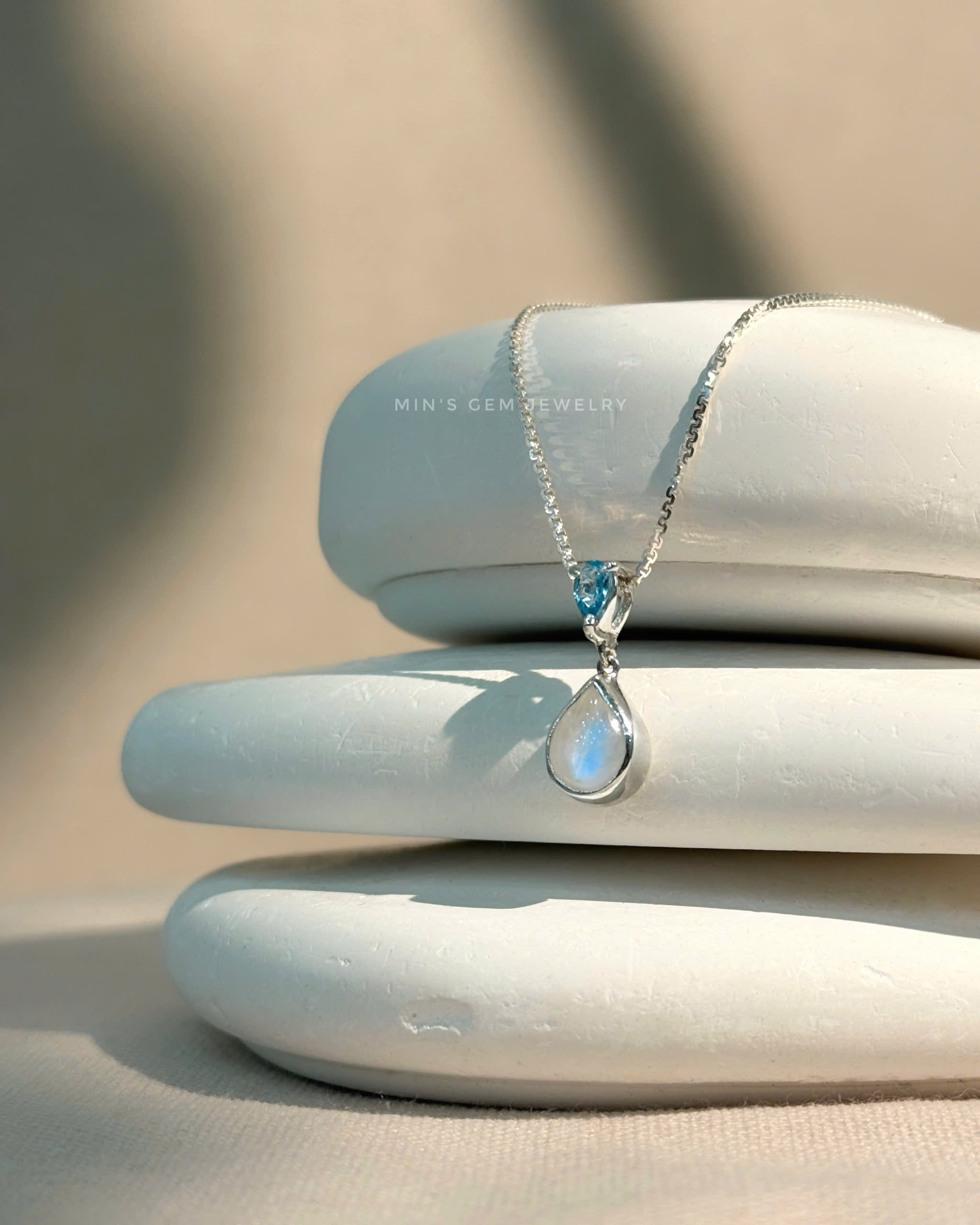 Mặt Đá Mix Moonstone x Topaz Swiss