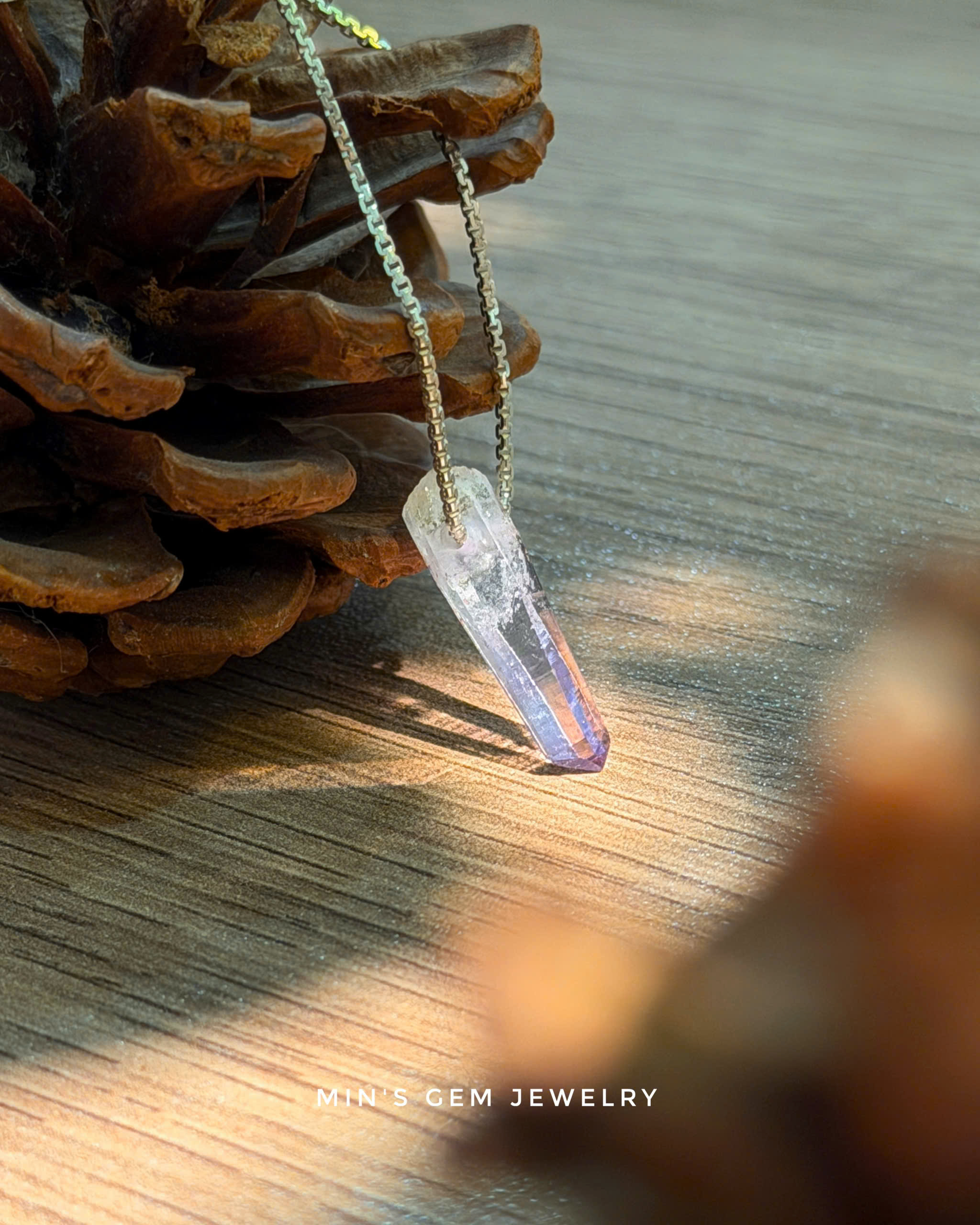 Dây Chuyền Xỏ Đá Amethyst Tinh Thể